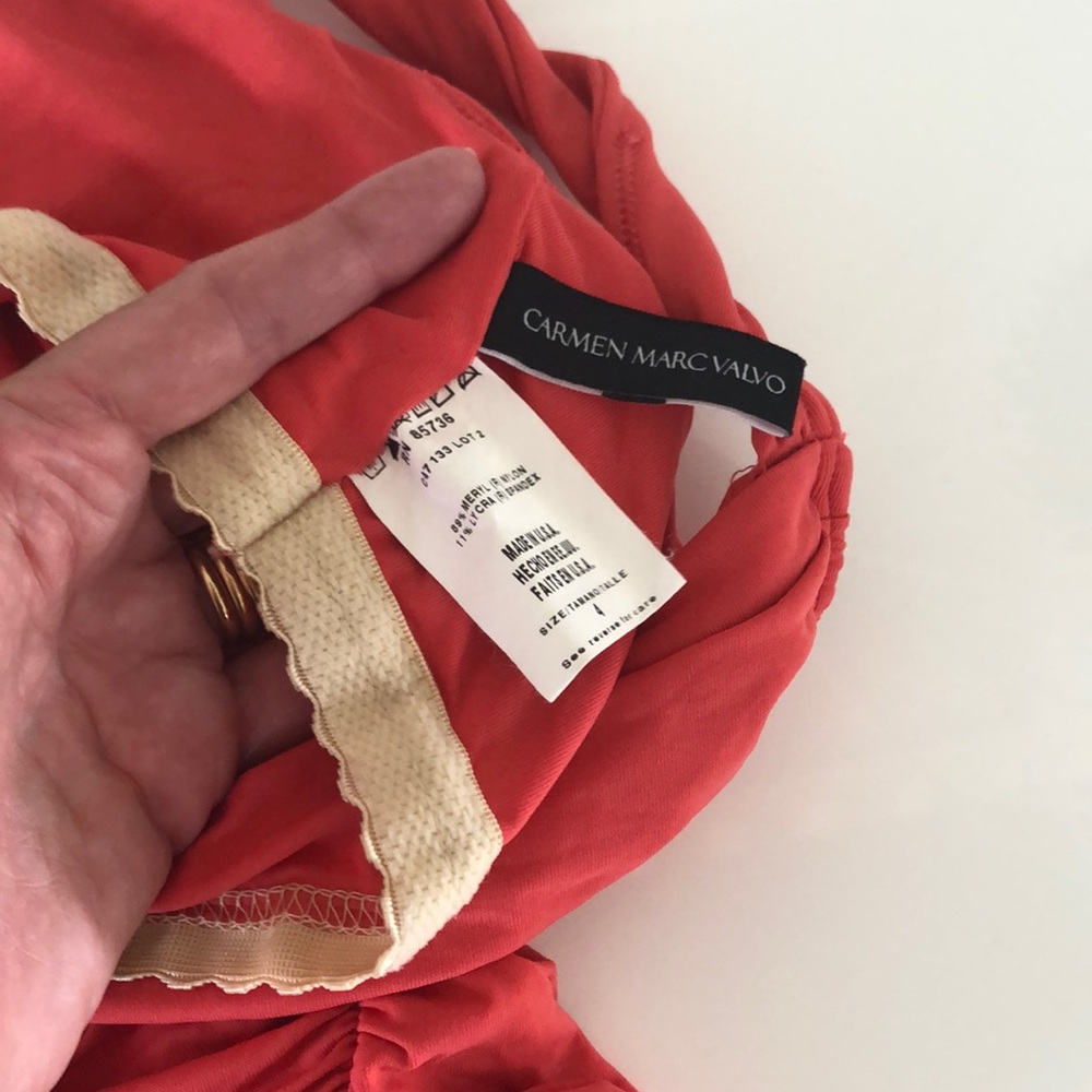 Carmen Marc Volvo coral 1 shoulder swimsuit 4 - Picture 5 of 5